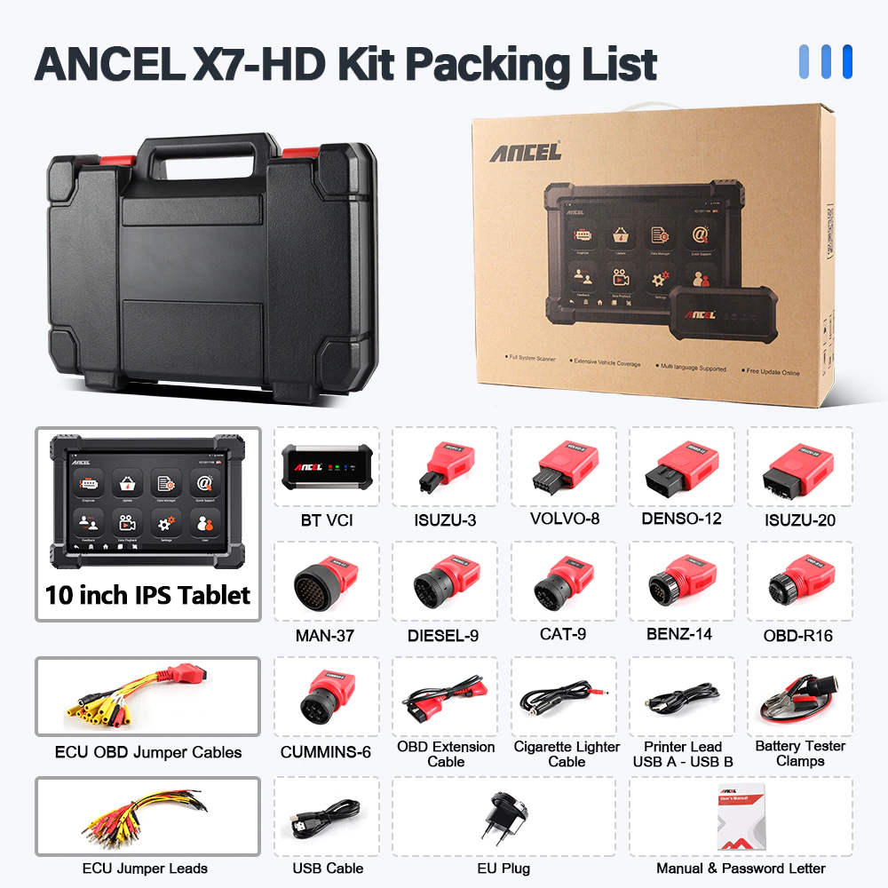 ANCEL X7 HD Veoautode Diagnostikaseade Bluetooth 2023